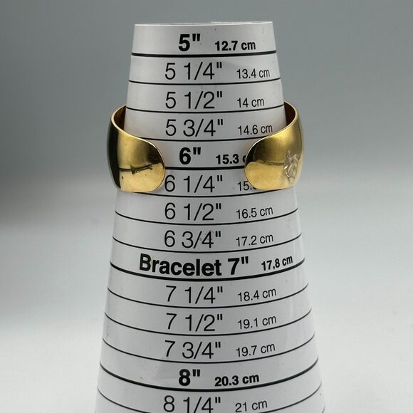 Vintage Monet Cuff Bracelet Gold Tone Chunky Sculptural Wide Band 6.5" - Picture 8 of 9